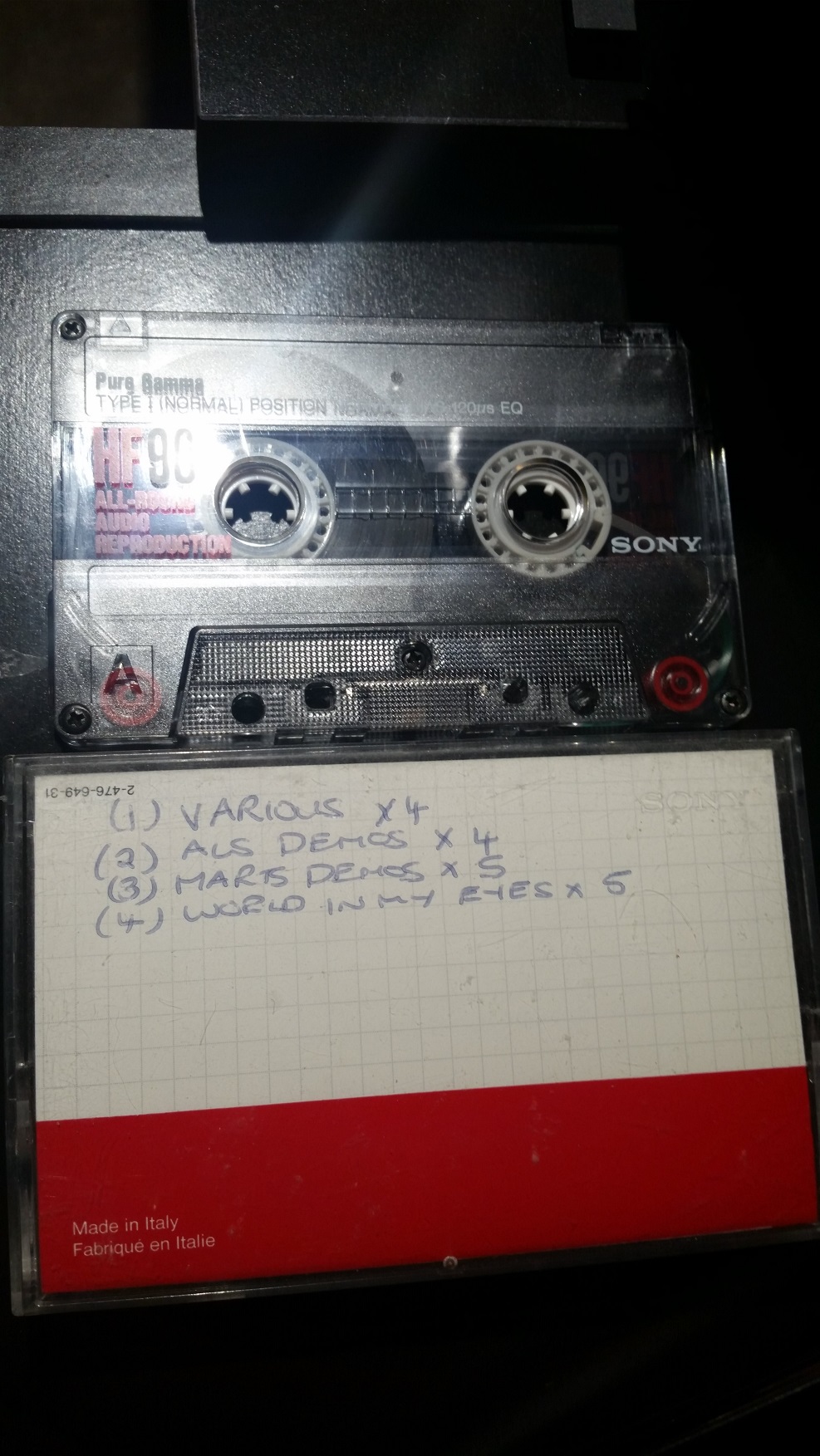 The second generation tape that contains these tracks.