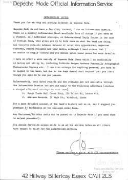 1985 Depeche Mode Information Service Introductory Letter (1-1).jpg